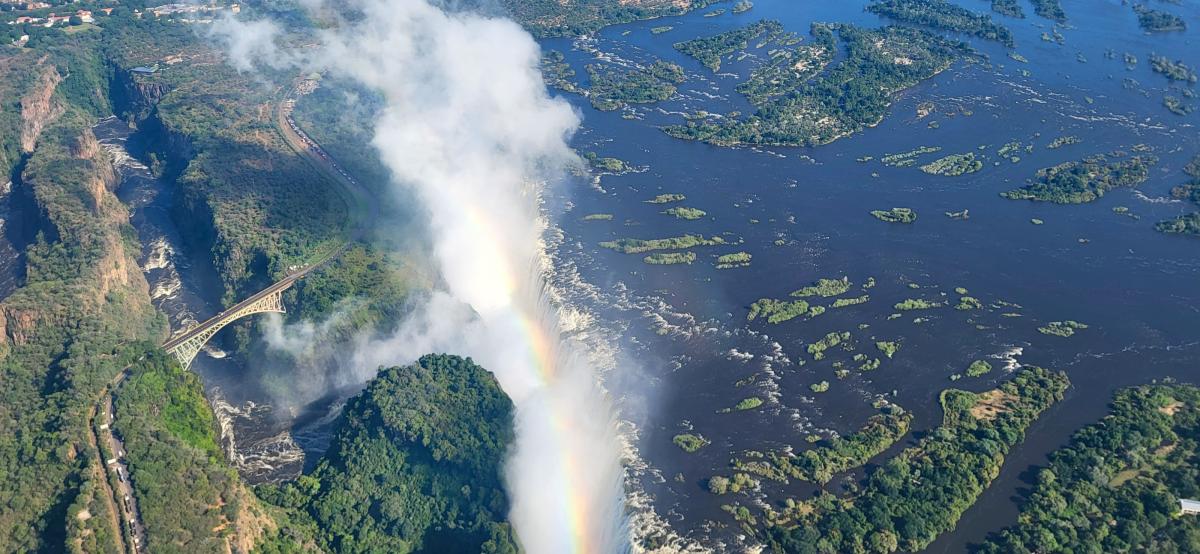 Helikoptertur over Victoria Falls