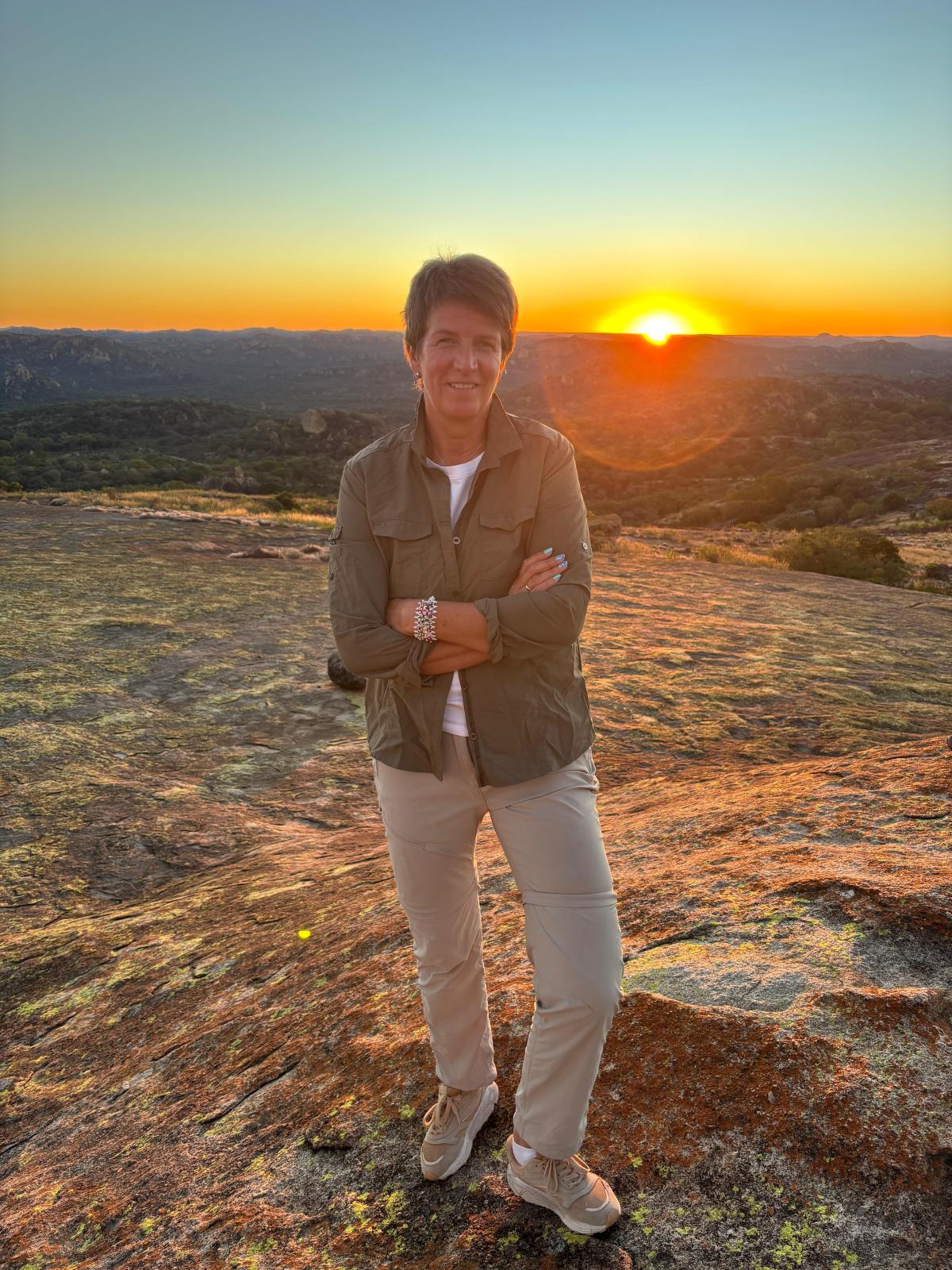 Solnedgang på View of the World i Zimbabwe