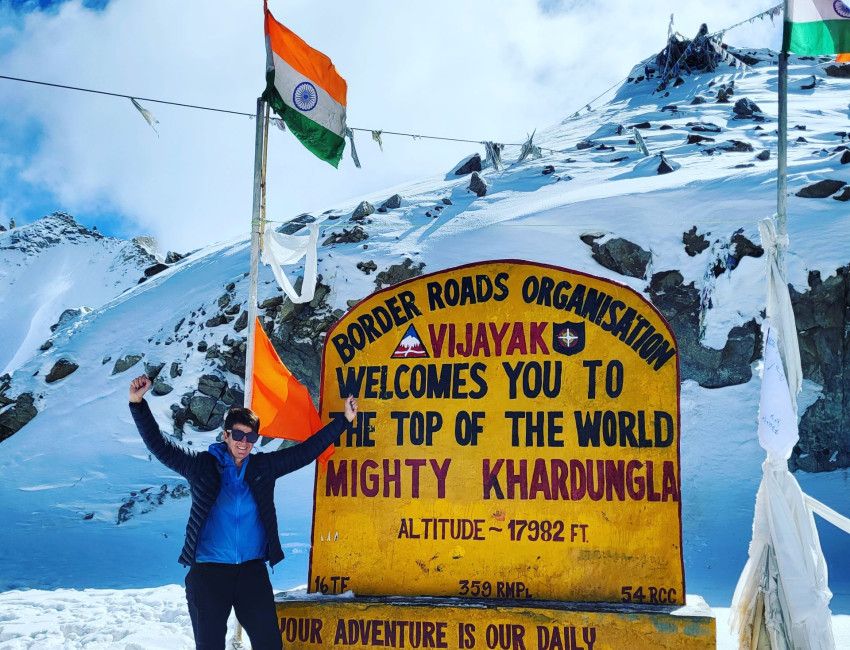 Ny høyderekord for Wenche - KhardungLa-passet 5359 moh.