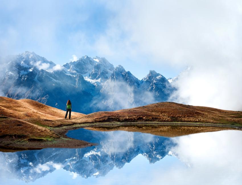 Koruldi-innsjøene Svaneti - Kaukasus - Georgia