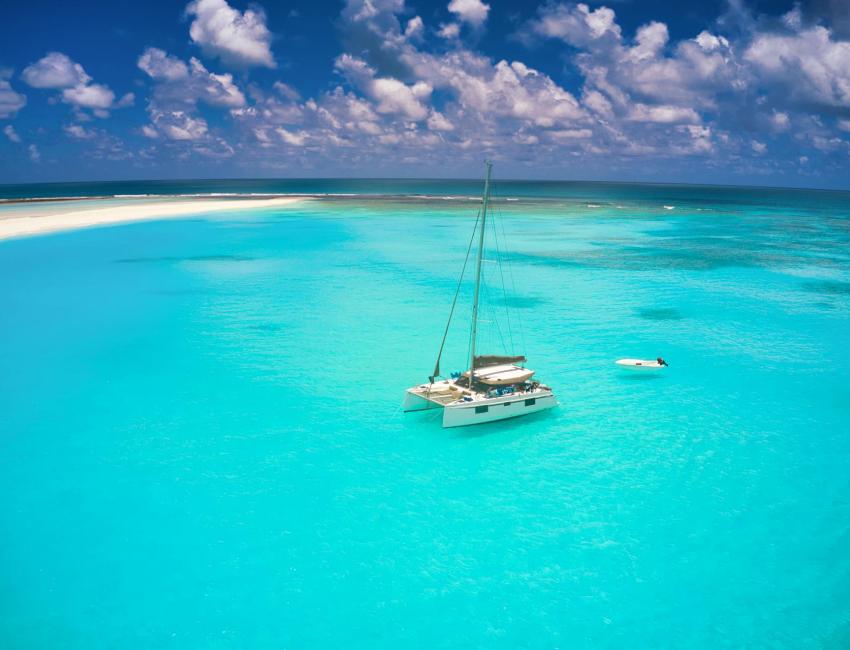 Ligner på paradis, gjør det ikke? Mauritius, hvit sand og turkise hav = Ferie